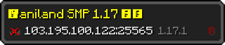 Userbar 320x64 in minecraft style for 103.195.100.122:25565