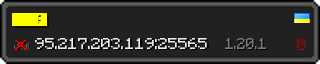 Userbar 320x64 in Minecraft-Stil für den Server 95.217.203.119:25565