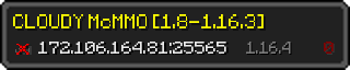 Userbar 320x64 in minecraft style for 172.106.164.81:25565