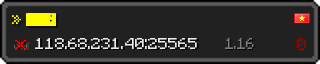 Userbar 320x64 in Minecraft-Stil für den Server 118.68.231.40:25565