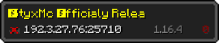 Userbar 320x64 in Minecraft-Stil für den Server 192.3.27.76:25710