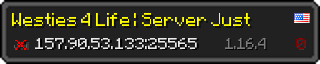 Userbar 320x64 in Minecraft-Stil für den Server 157.90.53.133:25565