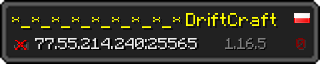 Userbar 320x64 in minecraft style for 77.55.214.240:25565