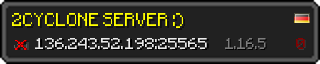 Userbar 320x64 in Minecraft-Stil für den Server 136.243.52.198:25565