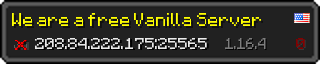 Userbar 320x64 in minecraft style for 208.84.222.175:25565