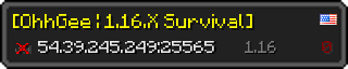 Userbar 320x64 in minecraft style for 54.39.245.249:25565
