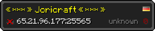 Userbar 320x64 in minecraft style for 65.21.96.177:25565