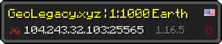 Userbar 320x64 in minecraft style for 104.243.32.103:25565