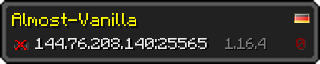 Userbar 320x64 in Minecraft-Stil für den Server 144.76.208.140:25565