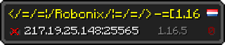 Userbar 320x64 in Minecraft-Stil für den Server 217.19.25.148:25565