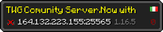 Userbar 320x64 in minecraft style for 164.132.223.155:25565