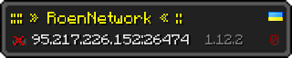 Userbar 320x64 in Minecraft-Stil für den Server 95.217.226.152:26474