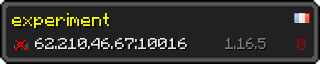 Userbar 320x64 in Minecraft-Stil für den Server 62.210.46.67:10016