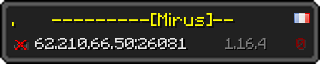 Userbar 320x64 in minecraft style for 62.210.66.50:26081