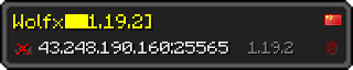 Userbar 320x64 in minecraft style for 43.248.190.160:25565