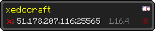 Userbar 320x64 in minecraft style for 51.178.207.116:25565