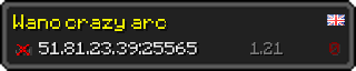 Userbar 320x64 in Minecraft-Stil für den Server 51.81.23.39:25565