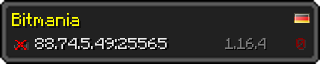 Userbar 320x64 in minecraft style for 88.74.5.49:25565