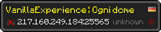 Userbar 320x64 in Minecraft-Stil für den Server 217.160.249.184:25565