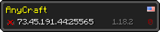 Userbar 320x64 in minecraft style for 73.45.191.44:25565