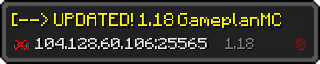 Userbar 320x64 in minecraft style for 104.128.60.106:25565