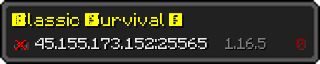 Userbar 320x64 in Minecraft-Stil für den Server 45.155.173.152:25565