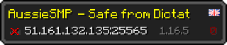 Userbar 320x64 in minecraft style for 51.161.132.135:25565