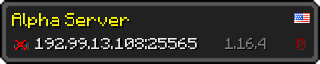 Userbar 320x64 in Minecraft-Stil für den Server 192.99.13.108:25565