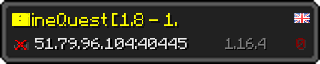 Userbar 320x64 in Minecraft-Stil für den Server 51.79.96.104:40445