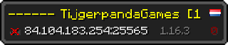 Userbar 320x64 in Minecraft-Stil für den Server 84.104.183.254:25565