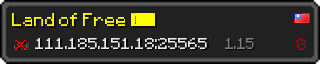 Userbar 320x64 in minecraft style for 111.185.151.18:25565