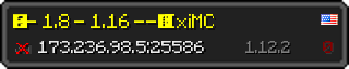 Userbar 320x64 in minecraft style for 173.236.98.5:25586