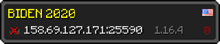 Userbar 320x64 in minecraft style for 158.69.127.171:25590