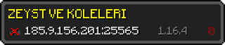 Userbar 320x64 in Minecraft-Stil für den Server 185.9.156.201:25565