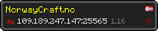 Userbar 320x64 in minecraft style for 109.189.247.147:25565