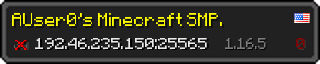 Userbar 320x64 in minecraft style for 192.46.235.150:25565