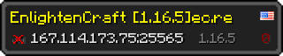 Userbar 320x64 in minecraft style for 167.114.173.75:25565