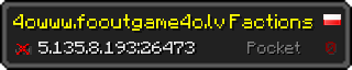 Userbar 320x64 in Minecraft-Stil für den Server 5.135.8.193:26473