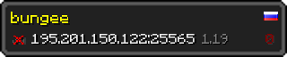 Userbar 320x64 in minecraft style for 195.201.150.122:25565