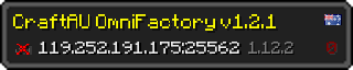 Userbar 320x64 in Minecraft-Stil für den Server 119.252.191.175:25562