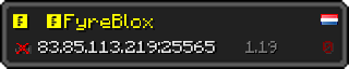 Userbar 320x64 in Minecraft-Stil für den Server 83.85.113.219:25565