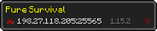 Userbar 320x64 in minecraft style for 198.27.118.205:25565