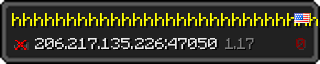 Userbar 320x64 in Minecraft-Stil für den Server 206.217.135.226:47050