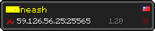 Userbar 320x64 in minecraft style for 59.126.56.25:25565