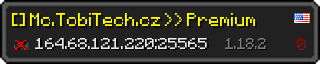 Userbar 320x64 in Minecraft-Stil für den Server 164.68.121.220:25565