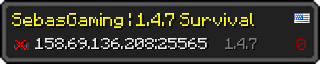Userbar 320x64 in minecraft style for 158.69.136.208:25565