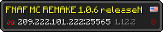 Userbar 320x64 in Minecraft-Stil für den Server 209.222.101.222:25565