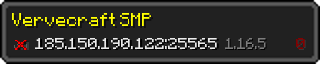 Userbar 320x64 in Minecraft-Stil für den Server 185.150.190.122:25565