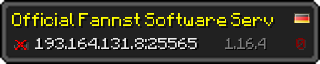 Userbar 320x64 in Minecraft-Stil für den Server 193.164.131.8:25565