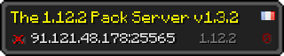 Userbar 320x64 in Minecraft-Stil für den Server 91.121.48.178:25565